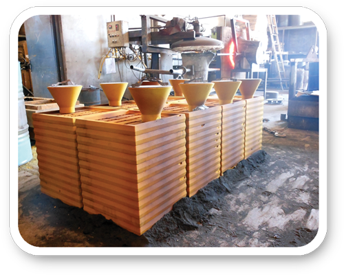 Cement Sector, Mining & Crusher Sector, Industrial Machinery Sector, Construction Sector, Heat Treatment Sector, Garbage Incineration Sector, Design and Method Study, Model and Molding, Melting and Casting, Mold Painting, Heat Treatment, Sandblasting, Quality Control